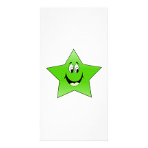 Estrella verde sonriente tarjetas fotográficas 