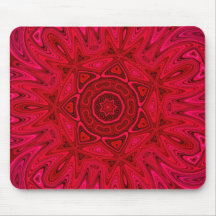 Estrella y mandala rojas de Sun Tapete De Ratones