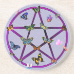 Estrella y mariposas de Wiccan Posavaso Para Bebida