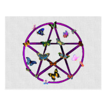 Estrella y mariposas de Wiccan Tarjetas Postales