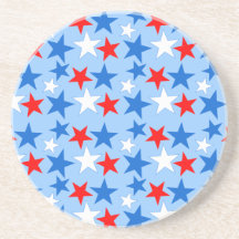 Estrellas blancas y azules rojas posavasos cerveza