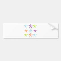 Estrellas brillantes y del blanco pegatina de parachoque