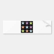 Estrellas brillantes y negras etiqueta de parachoque