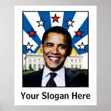 Estrellas de Barack Obama y poster de encargo del 