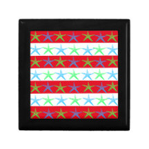 Estrellas de mar del tema de la playa del verano e caja de recuerdo
