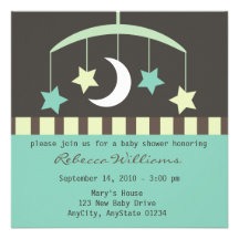 Estrellas del bebé de la nana e invitación del móv