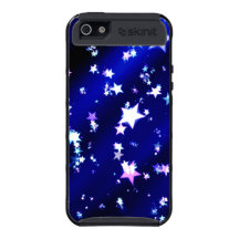 Estrellas del blanco en fondo modelado azul iPhone 5 protectores