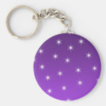 Estrellas del púrpura y blancas, modelo llavero personalizado