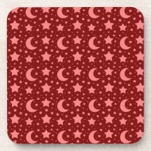 estrellas del rojo y modelos de la luna posavaso