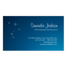 Estrellas en tarjeta de visita azul