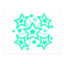¡Estrellas estupendas azules brillantes! Tarjeta Postal