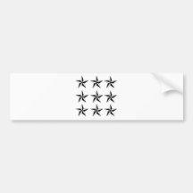 Estrellas negras y del blanco etiqueta de parachoque
