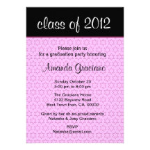 Estrellas rosadas 2012 de la graduación invitación