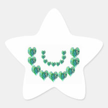 ESTRELLAS VERDES del verde de los corazones n Etiquetas