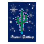 Estrellas y cactus de los saludos de las estacione tarjeta