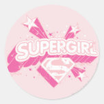 Estrellas y logotipo de Supergirl Etiquetas Redondas