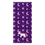 Estrellas y lunas de la púrpura del unicornio diseño de tarjeta publicitaria