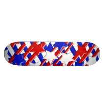 Estrellas y rayas blancas y azules rojas tablas de skate