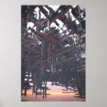 Estructura abstracta que flota en un cielo extranj posters
