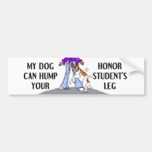 Estudiante del honor del dogo pegatina de parachoque