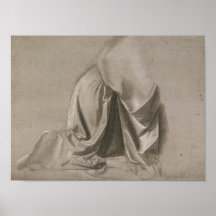 Estudio de la pañería de la figura que se arrodill poster