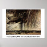 Estudio del paisaje marino con la nube de lluvia d poster