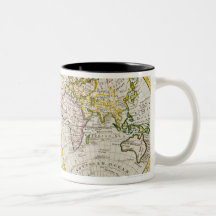 Estudio tirado de mapa del mundo antiguo tazas