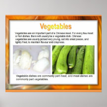 Estudios de la comida, chinos, cocinando Vegtables Poster