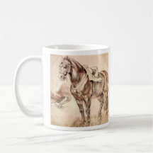 Estudios del caballo de Paul Rubens Tazas