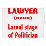 Etapa larval del abogado (sustantivo) del político tarjeton