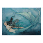 Etiqueta 2 del regalo de la sirena plantilla de tarjeta personal