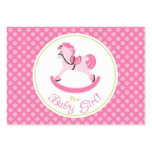 Etiqueta 2 del regalo del chica del caballo mecedo plantillas de tarjetas personales