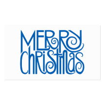 Etiqueta azul del regalo de las Felices Navidad Plantilla De Tarjeta Personal