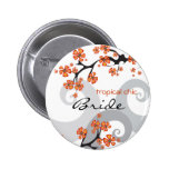 Etiqueta/botón tropicales del nombre del boda del  pin