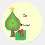 Etiqueta caprichosa del regalo del árbol