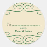 Etiqueta de encargo florish verde del regalo de va