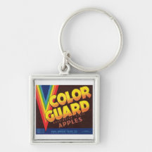 Etiqueta de las manzanas del vintage del guardia d llaveros personalizados