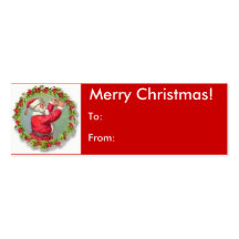 Etiqueta de Santa de las Felices Navidad Plantilla De Tarjeta De Visita