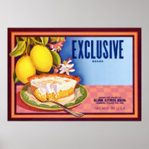 Etiqueta del cajón de la fruta del vintage poster