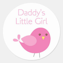 Etiqueta del chirrido del rosa de la niña del papá