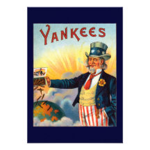 Etiqueta del cigarro de los yanquis del vintage, t anuncios personalizados