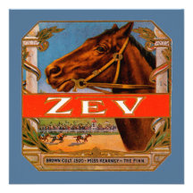 Etiqueta del cigarro del vintage con los caballos  invitacion personalizada
