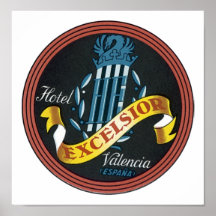 Etiqueta del equipaje de Valencia Espana de las vi Poster