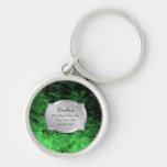 Etiqueta del mascota de duquesa Green Leather Silv Llavero