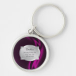 Etiqueta del mascota de duquesa Pink Silk Silver P Llavero