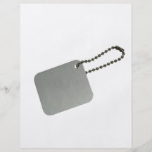 Etiqueta del metal con la cadena tarjetas informativas