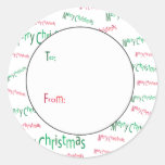 Etiqueta del regalo de las Felices Navidad