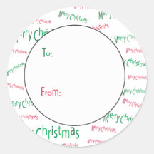 Etiqueta del regalo de las Felices Navidad