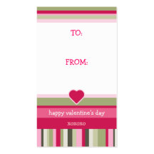 Etiqueta del regalo del el día de San Valentín Plantilla De Tarjeta De Negocio