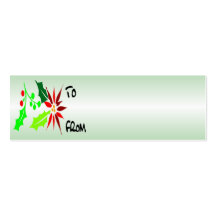 Etiqueta del regalo del Poinsettia Plantillas De Tarjetas Personales